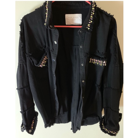 zara black jeans jacket